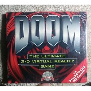 Doom The Ultimate 3-D Virtual Reality Game PC 1993 3.5 Disk Sealed Big Box New